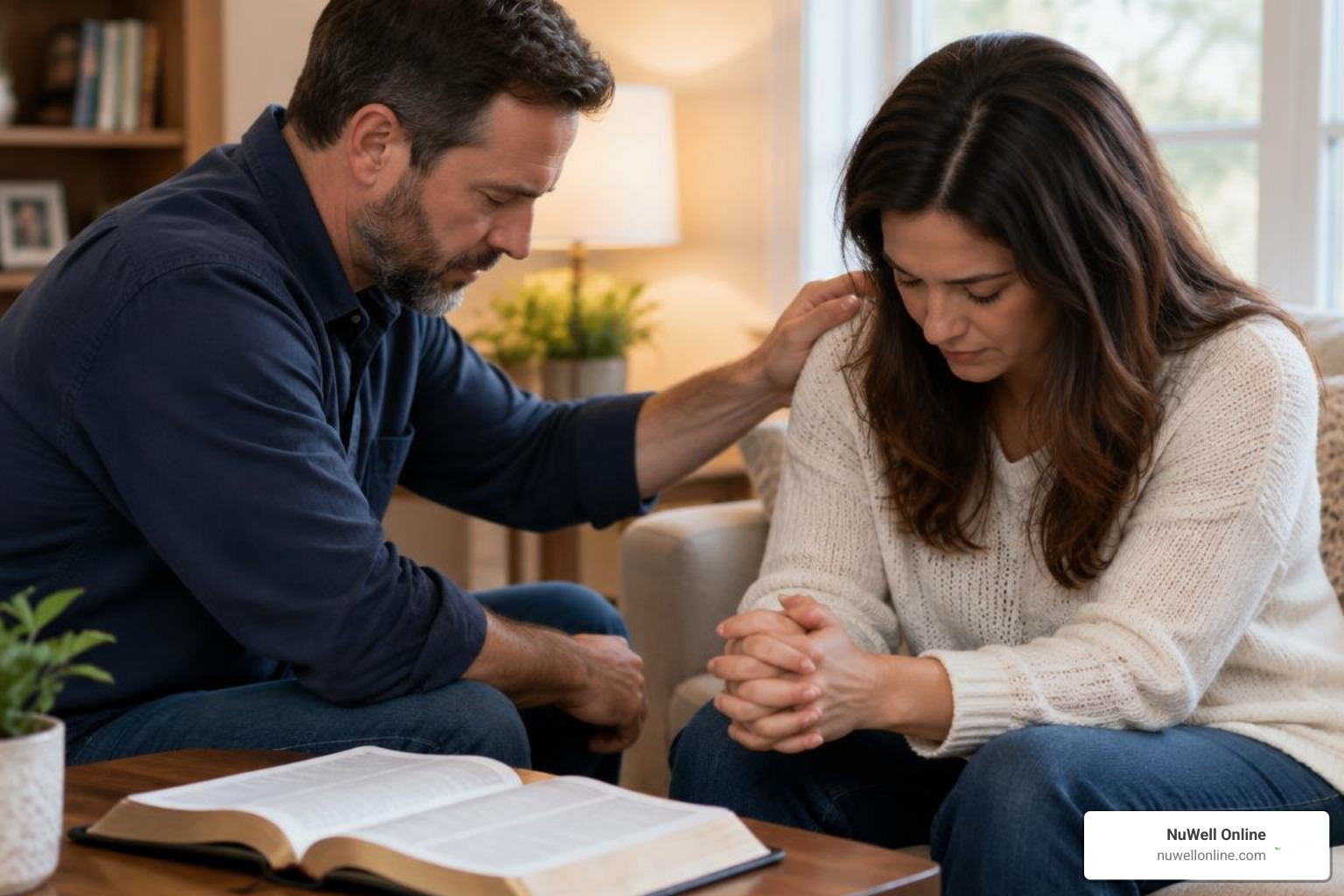 Laying hands in prayer for physical healing