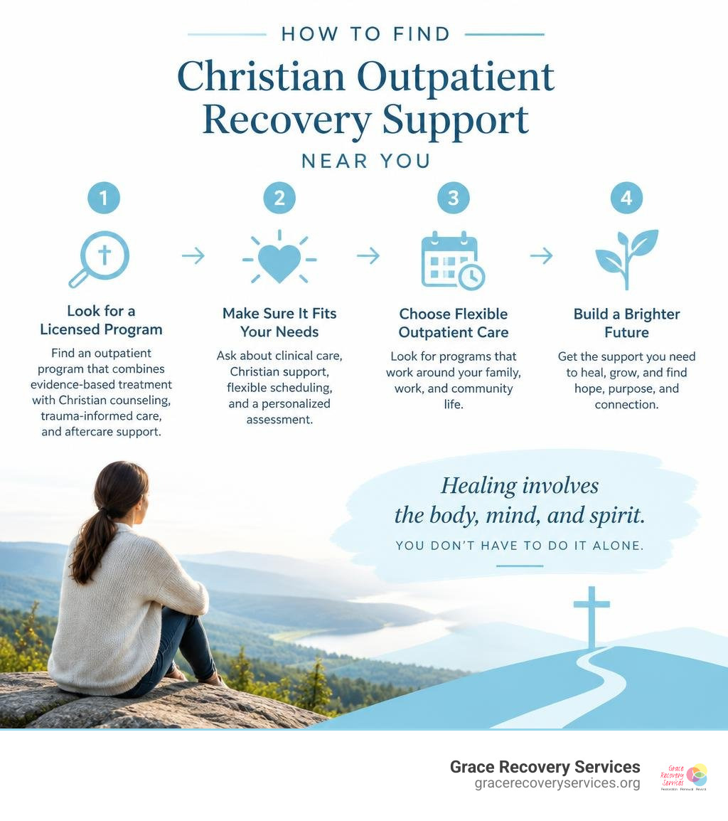 How to find Christian outpatient recovery support near you infographic How to find Christian outpatient recovery support near you infographic