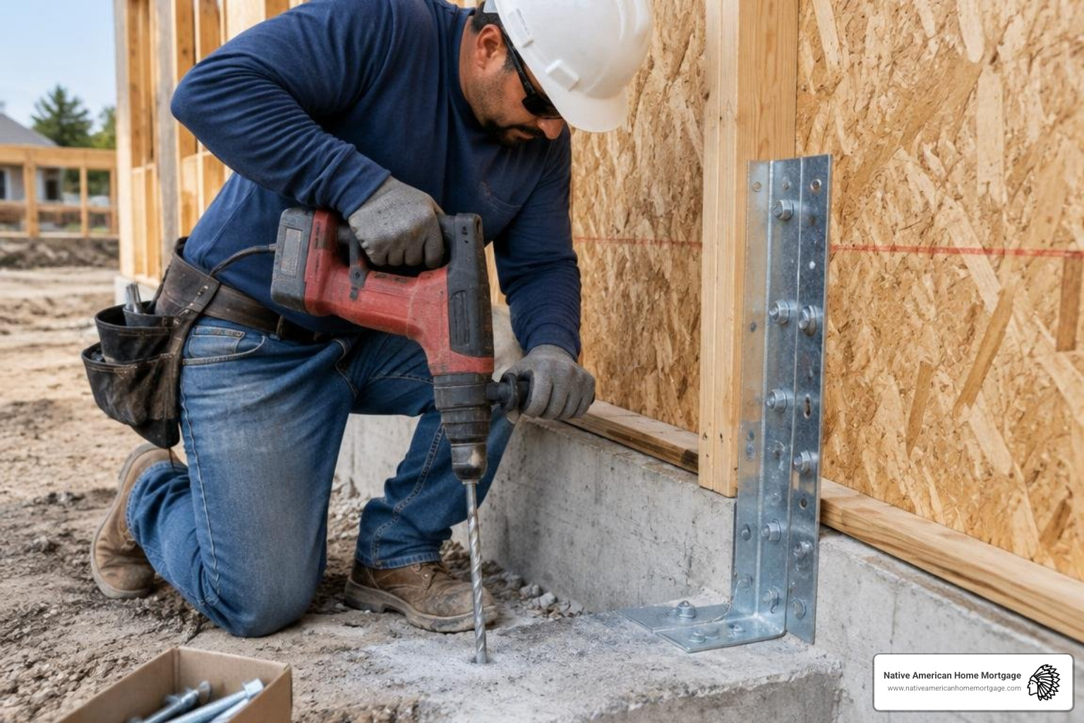 contractor installing seismic foundation anchor bolts contractor installing seismic foundation anchor bolts