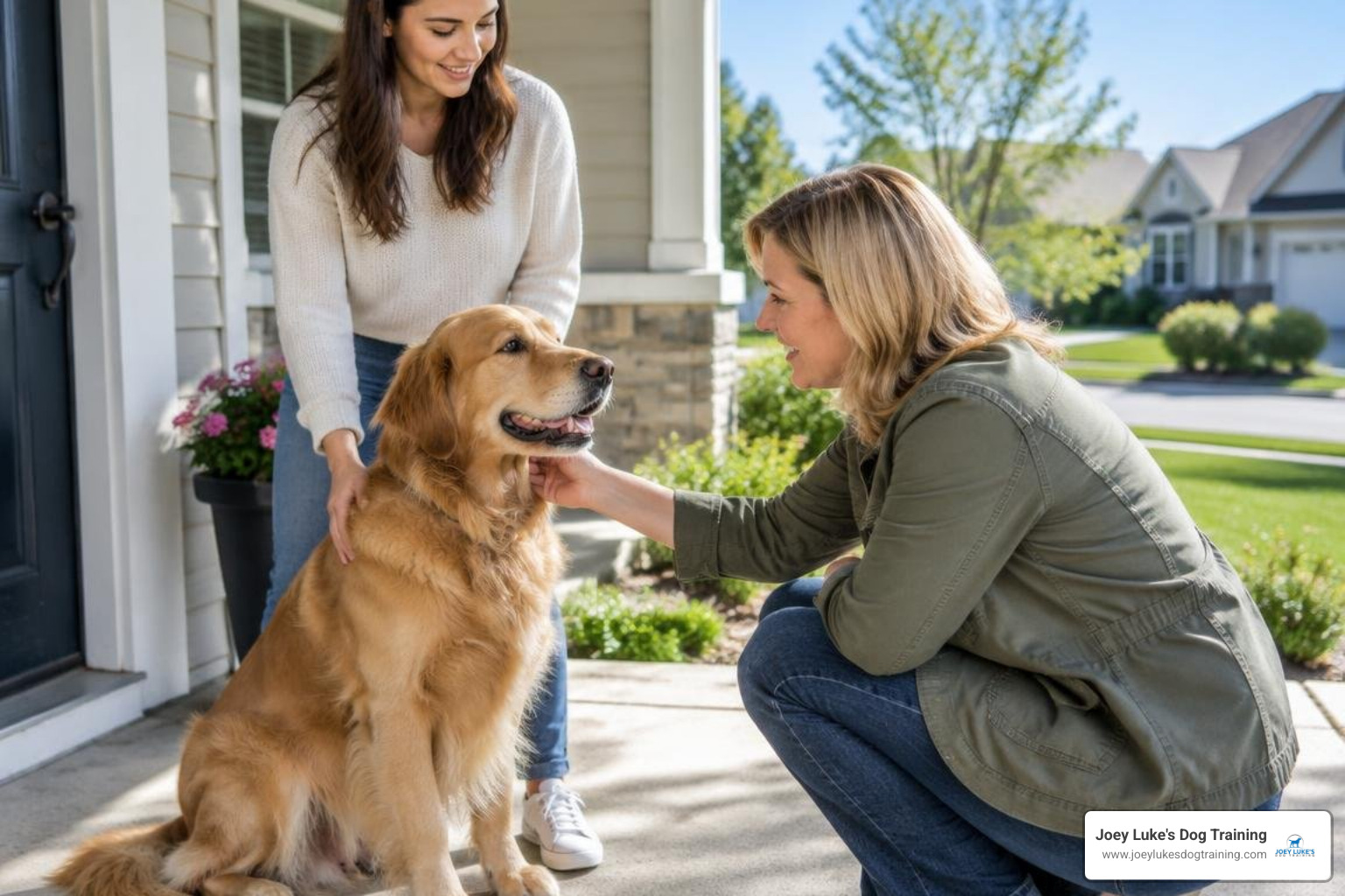 dog calmly greeting visitors in a public setting dog calmly greeting visitors in a public setting