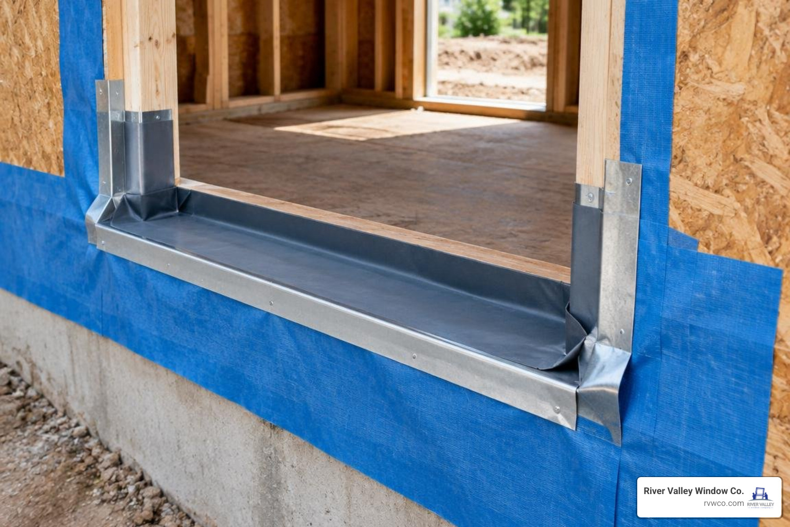 Rough opening flashing and sill pan preparation
