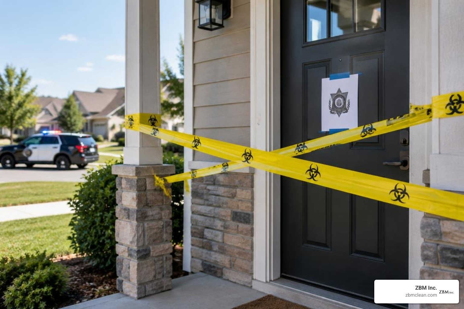 secured residential doorway with biohazard isolation secured residential doorway with biohazard isolation