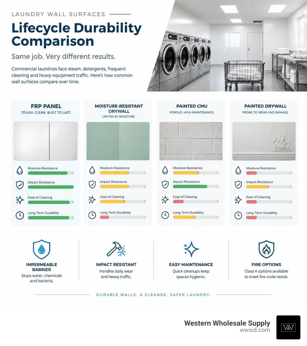 lifecycle durability comparison of laundry wall surfaces infographic lifecycle durability comparison of laundry wall surfaces infographic
