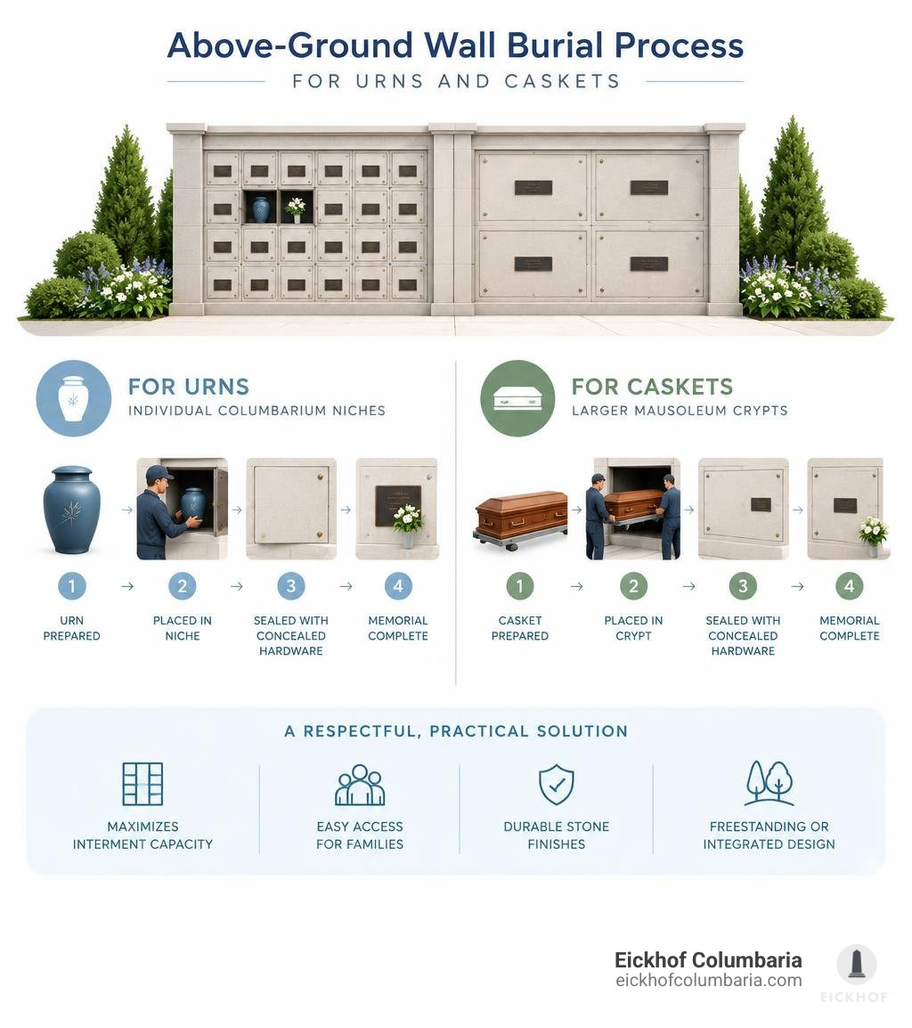 above-ground wall burial process for urns and caskets infographic above-ground wall burial process for urns and caskets infographic