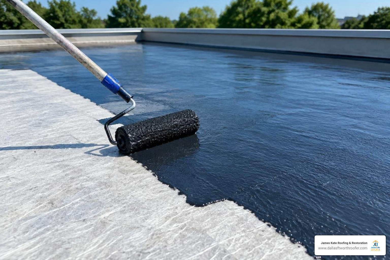liquid solar coating rolled over flat roof liquid solar coating rolled over flat roof