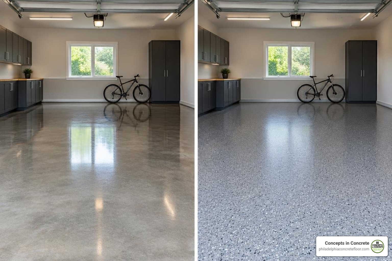polished concrete versus coated garage floor polished concrete versus coated garage floor