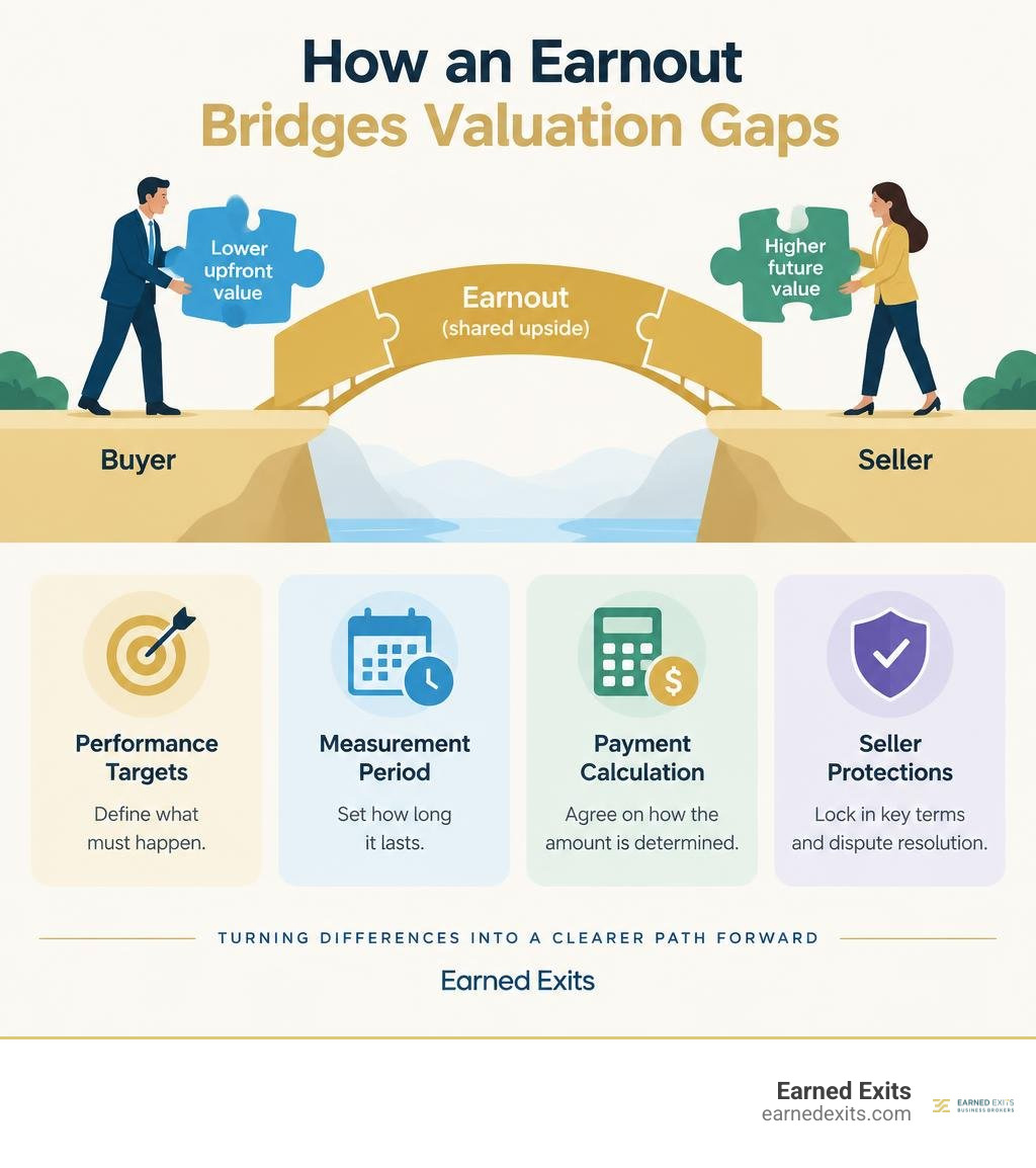 how an earnout bridges valuation gaps infographic how an earnout bridges valuation gaps infographic