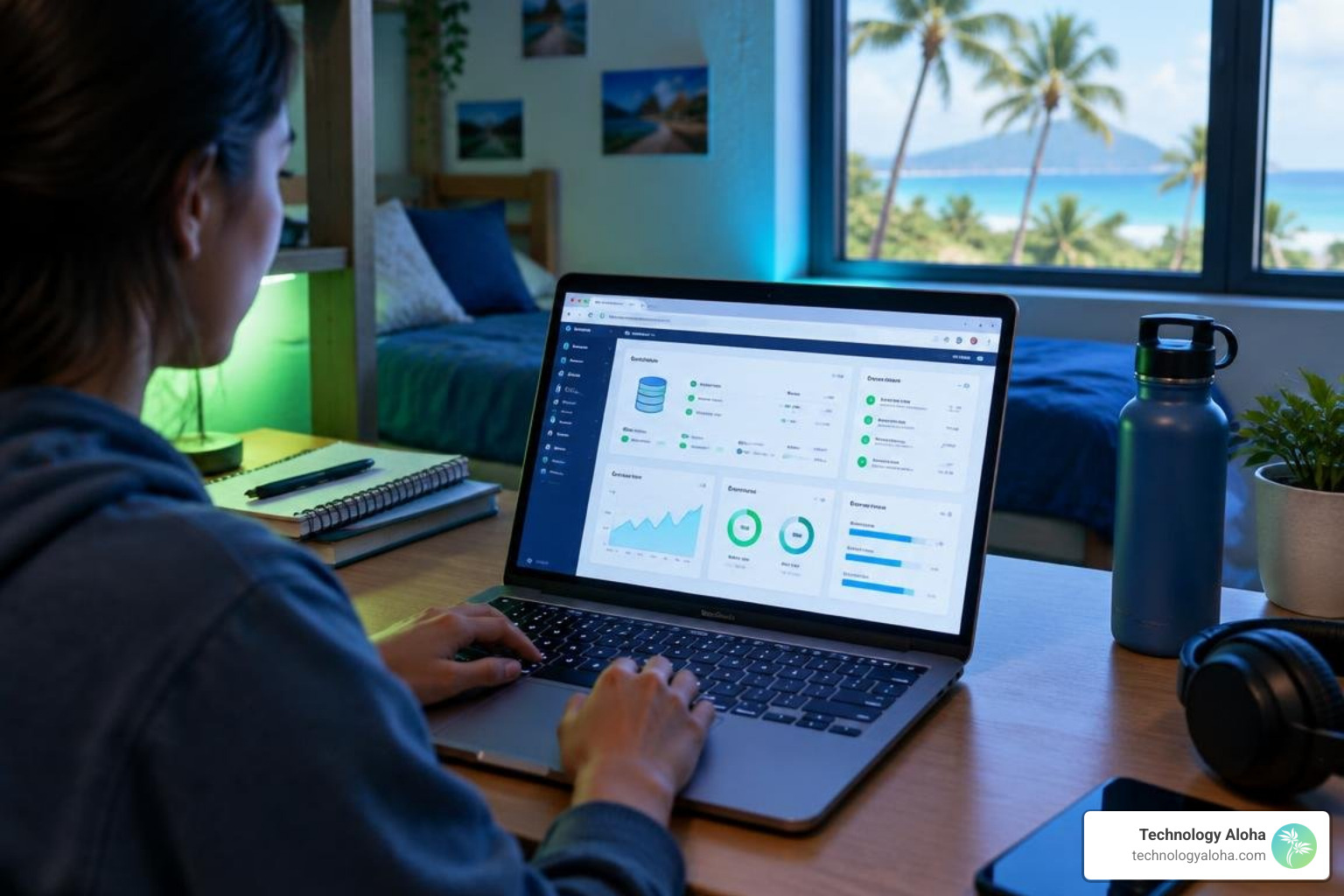 Database configuration and control panel metrics in a student hosting environment