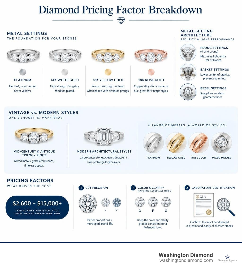Diamond pricing factor breakdown infographic Diamond pricing factor breakdown infographic