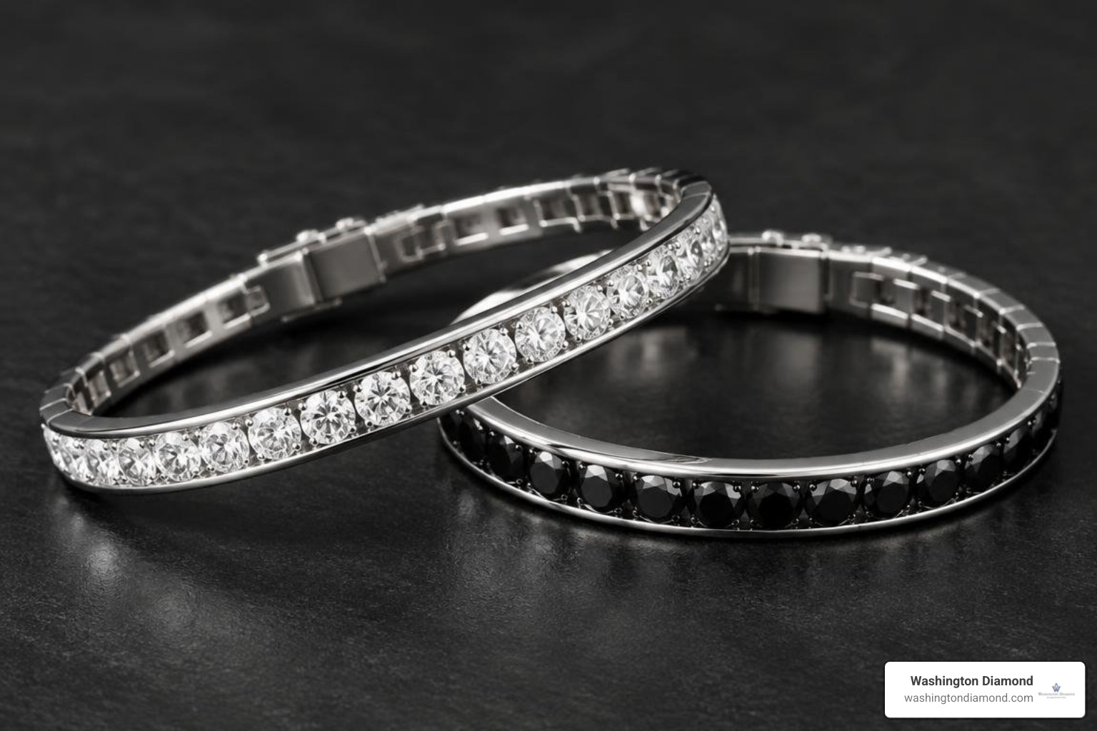 Black and white diamond bracelet comparison