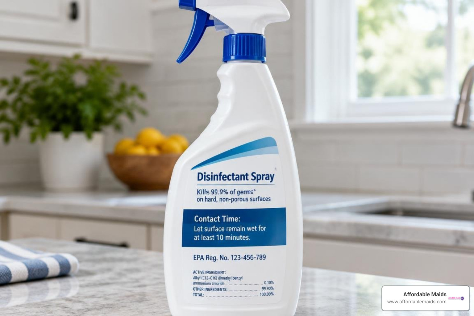 product label showing EPA registration and contact time product label showing EPA registration and contact time