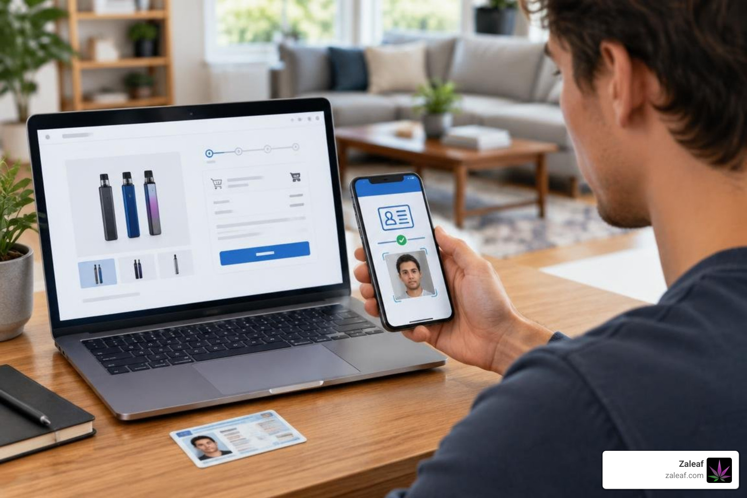 Customer completing digital ID verification at online checkout Customer completing digital ID verification at online checkout