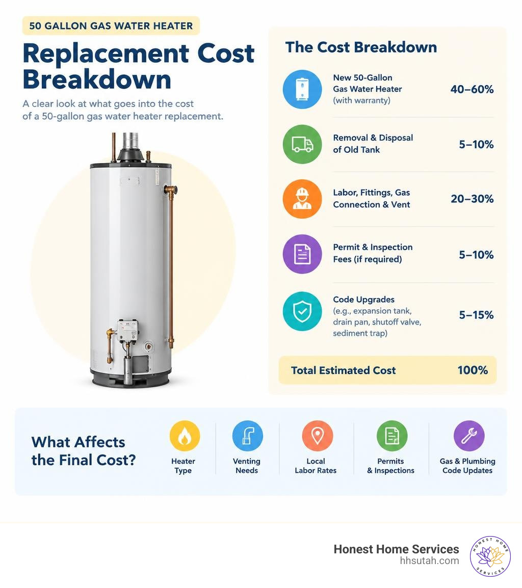 50 gallon gas water heater replacement cost breakdown infographic 50 gallon gas water heater replacement cost breakdown infographic