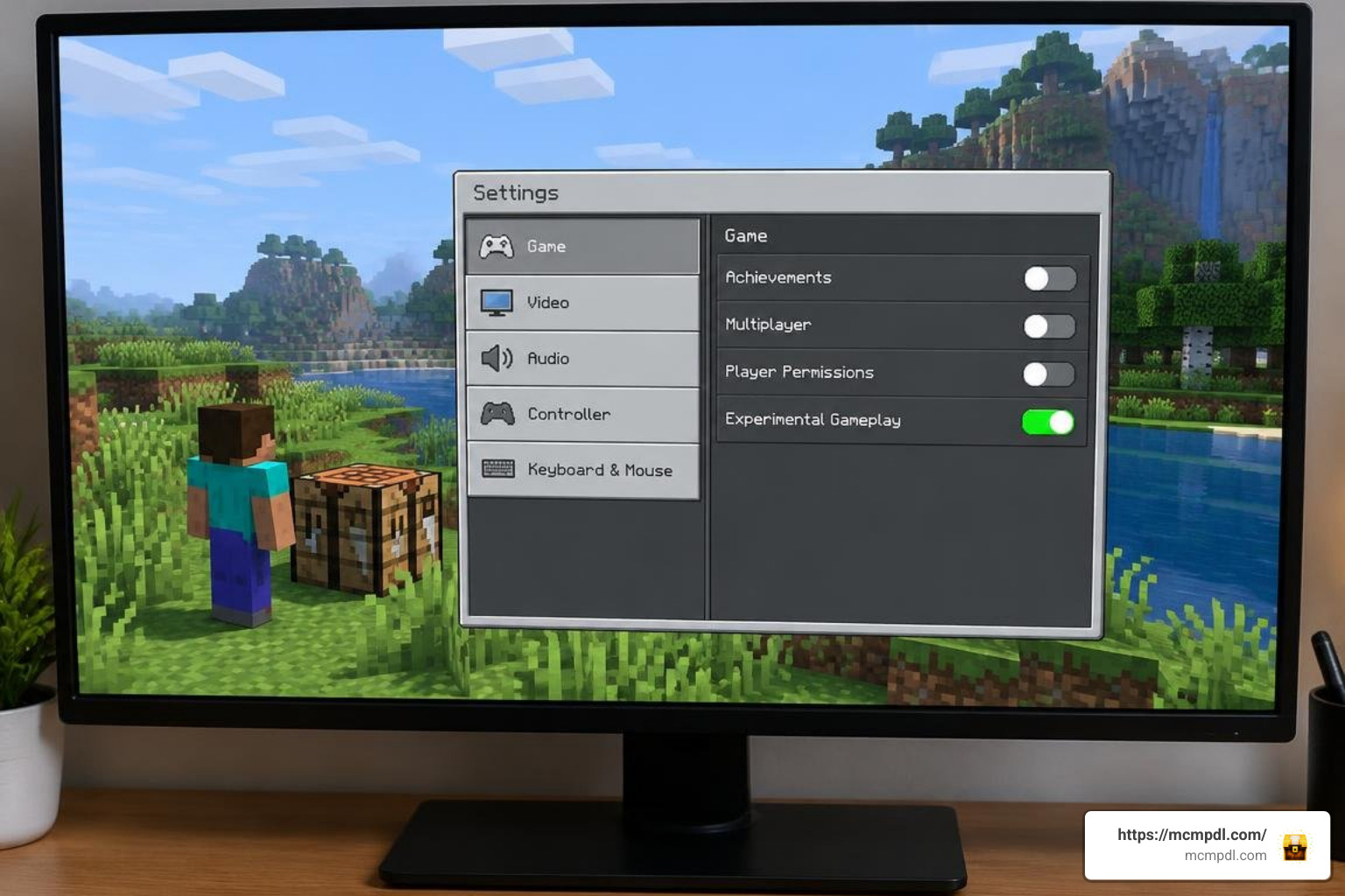 Minecraft Bedrock experimental gameplay settings toggle screen Minecraft Bedrock experimental gameplay settings toggle screen