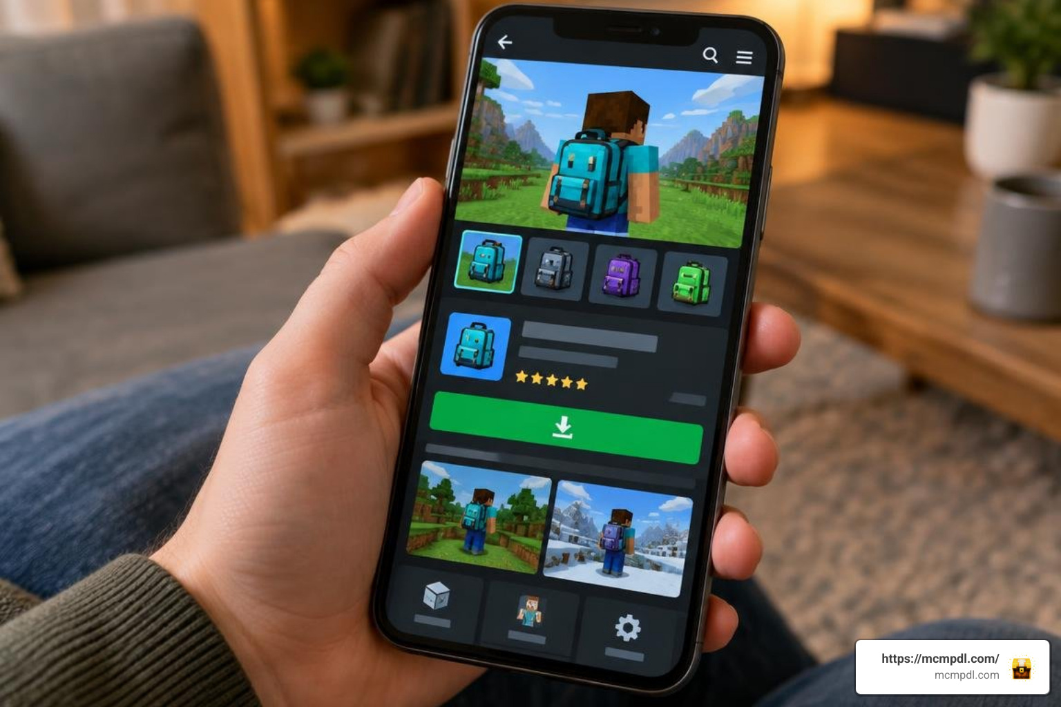 Minecraft Marketplace download screen on mobile Minecraft Marketplace download screen on mobile