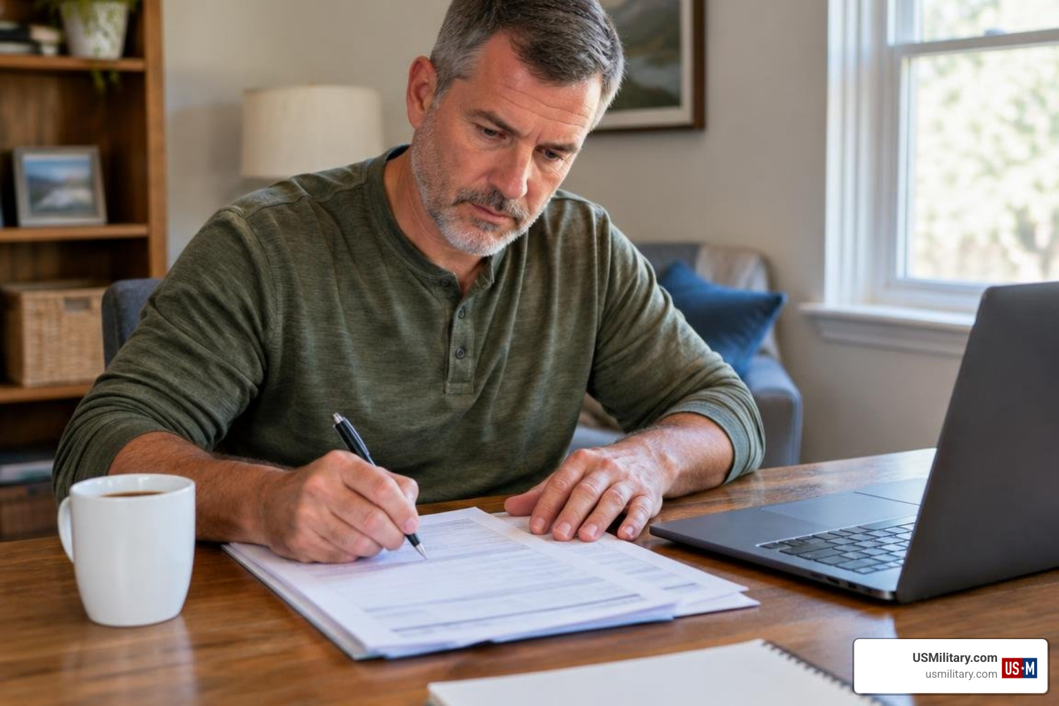 American veteran preparing VA appeal documentation American veteran preparing VA appeal documentation