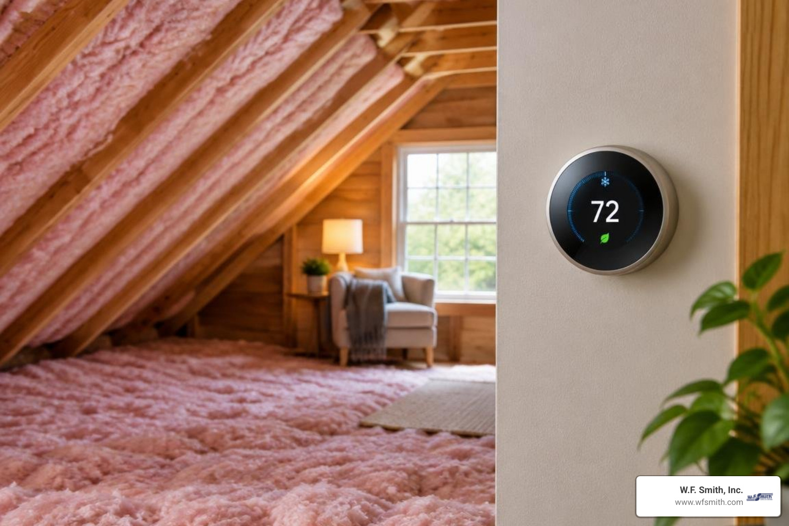 well-insulated attic and modern smart thermostat well-insulated attic and modern smart thermostat