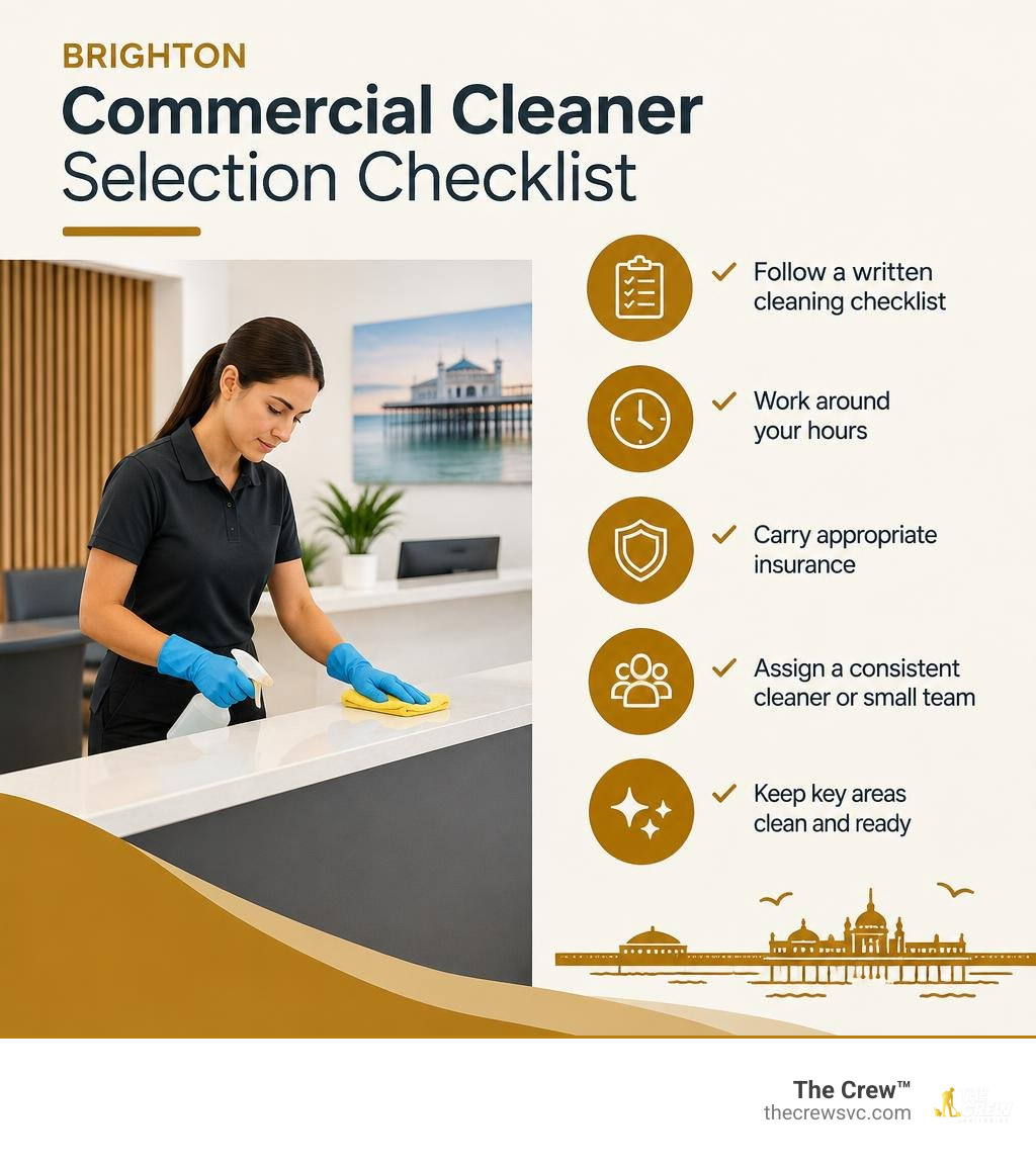 Infographic: Brighton commercial cleaner selection checklist infographic Infographic: Brighton commercial cleaner selection checklist infographic