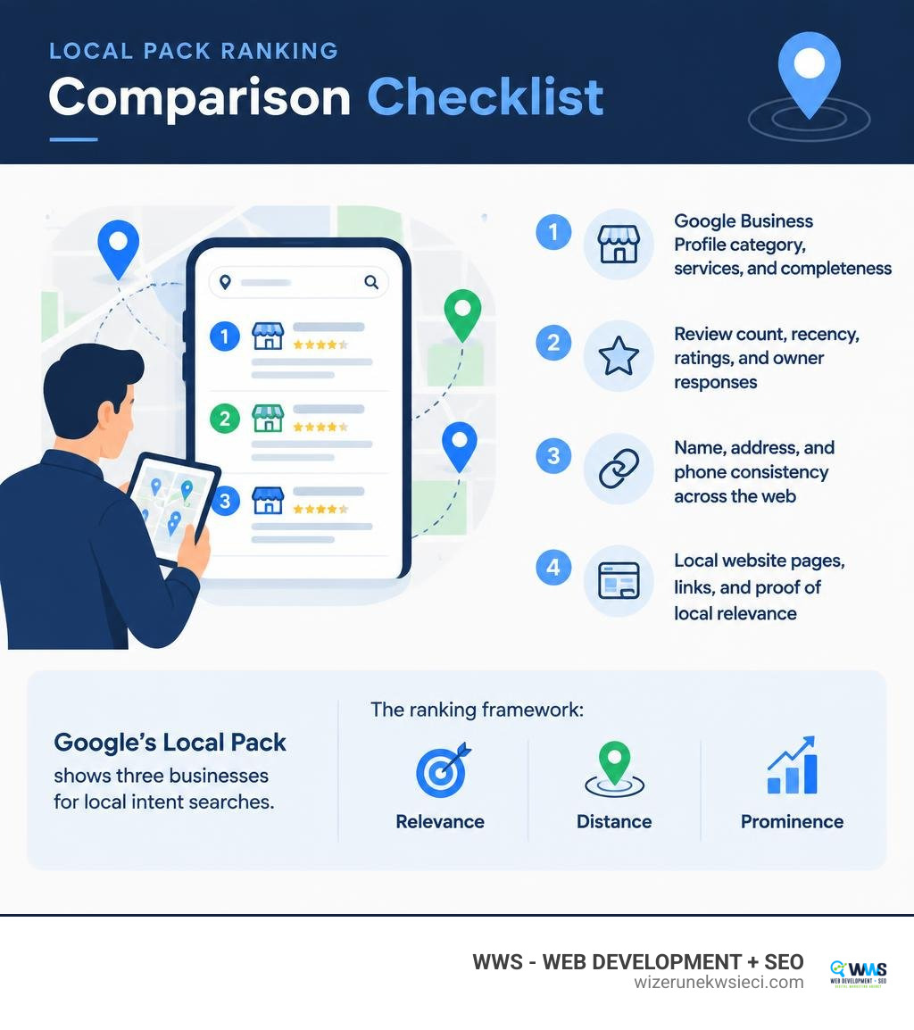 local pack ranking comparison checklist infographic local pack ranking comparison checklist infographic