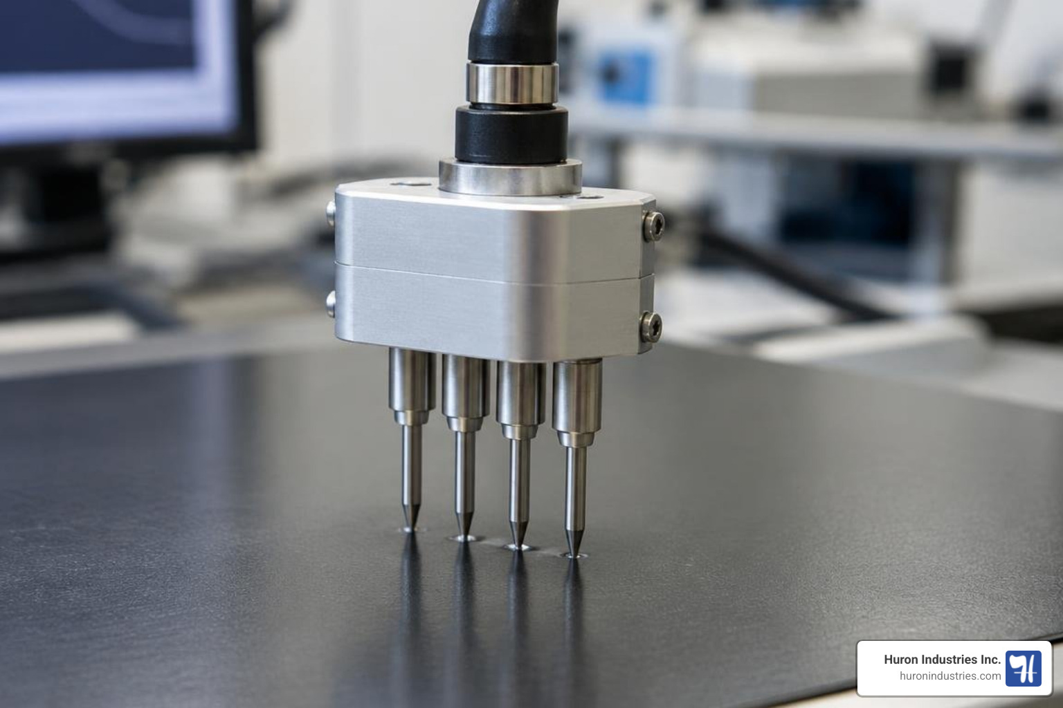 four-point probe measuring sheet resistance on a graphite coated substrate four-point probe measuring sheet resistance on a graphite coated substrate