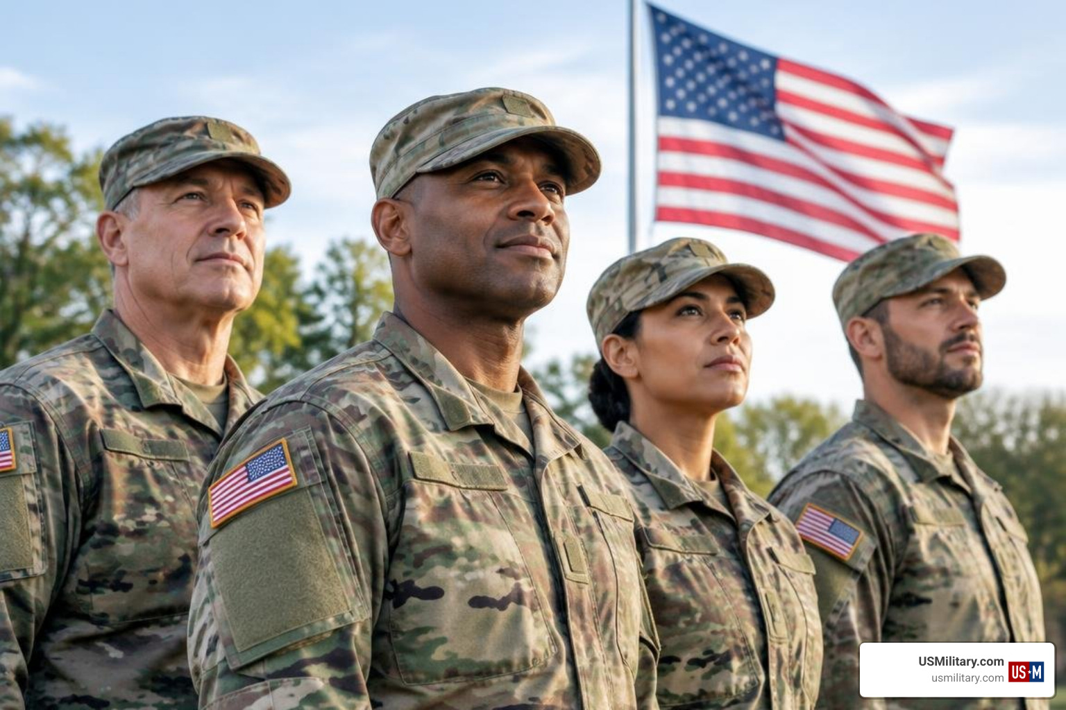 US military veterans standing together US military veterans standing together