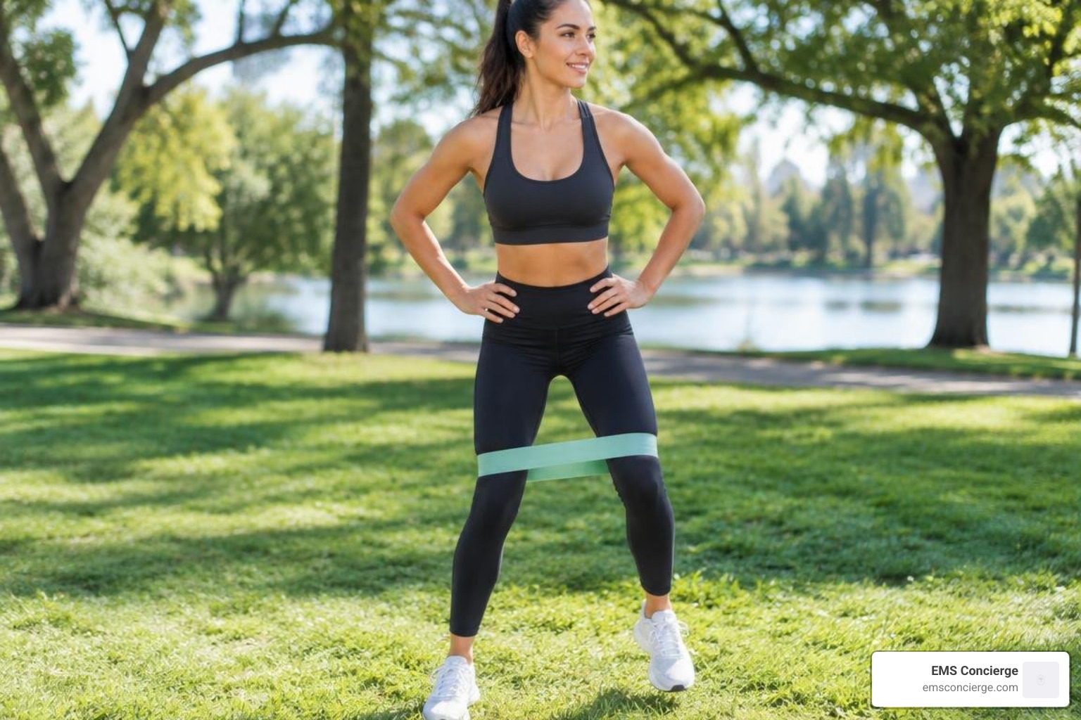 runner doing low impact glute activation