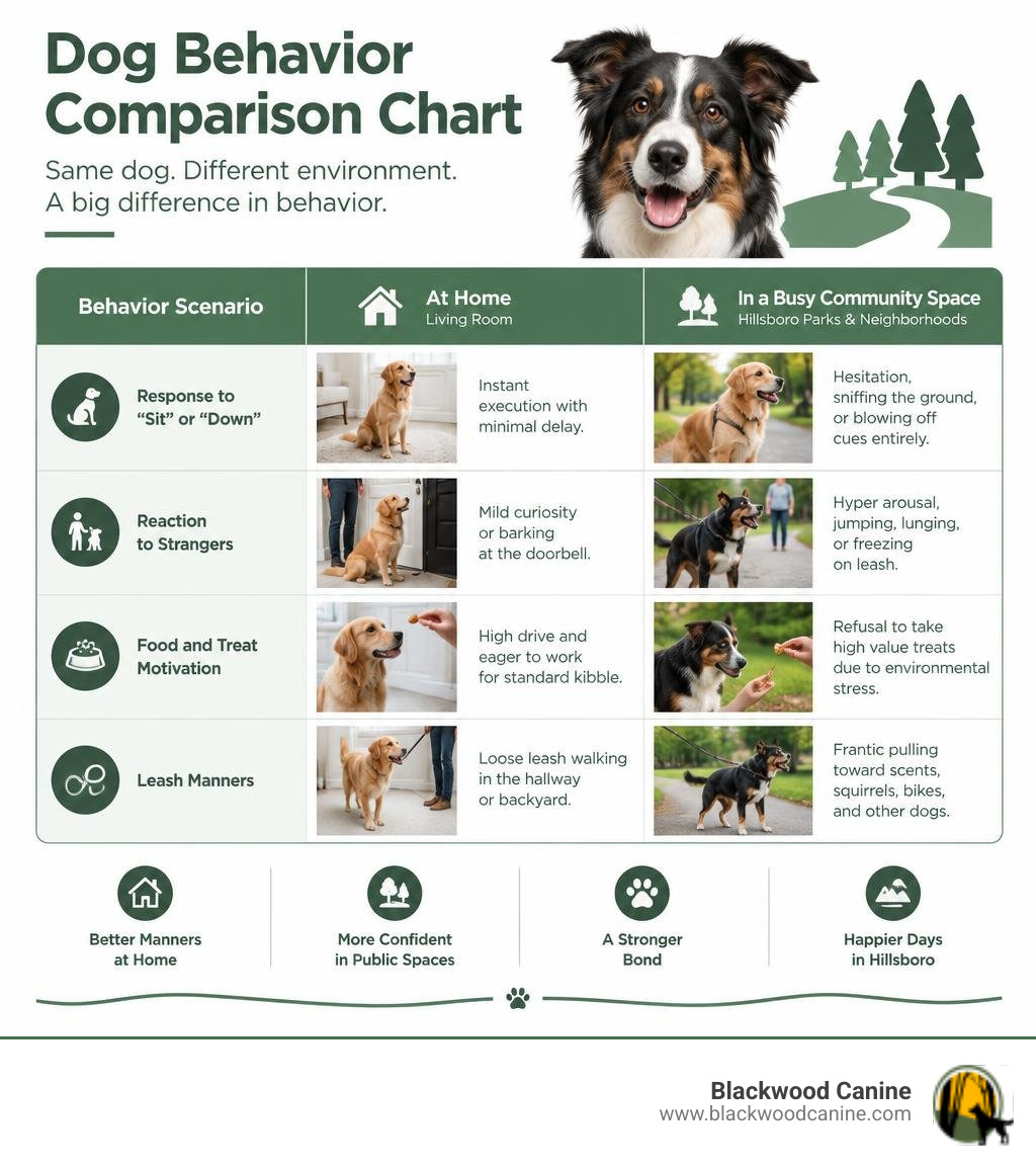 Dog behavior comparison chart infographic Dog behavior comparison chart infographic
