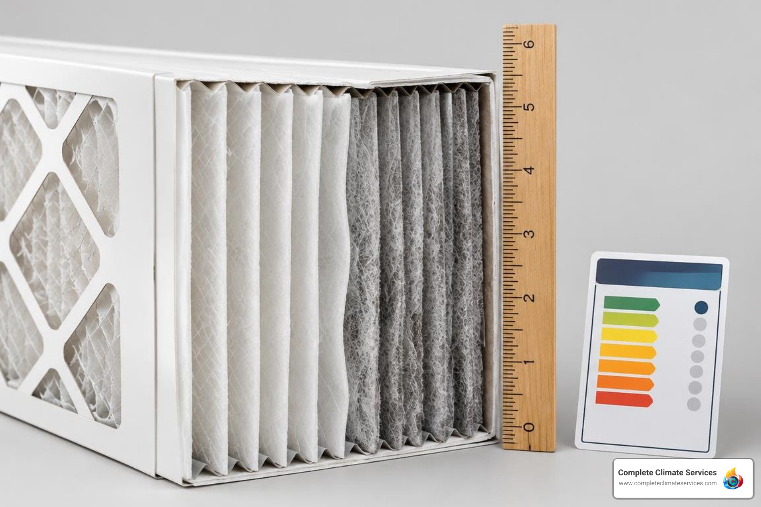 MERV rating comparison chart showing efficiency versus airflow resistance