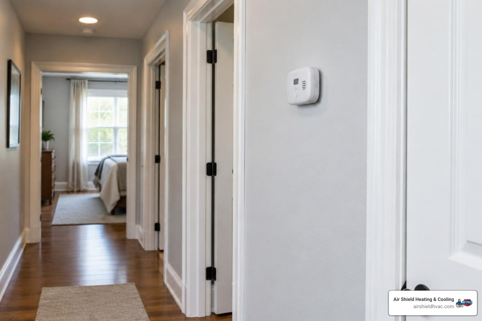 Proper carbon monoxide detector placement diagram