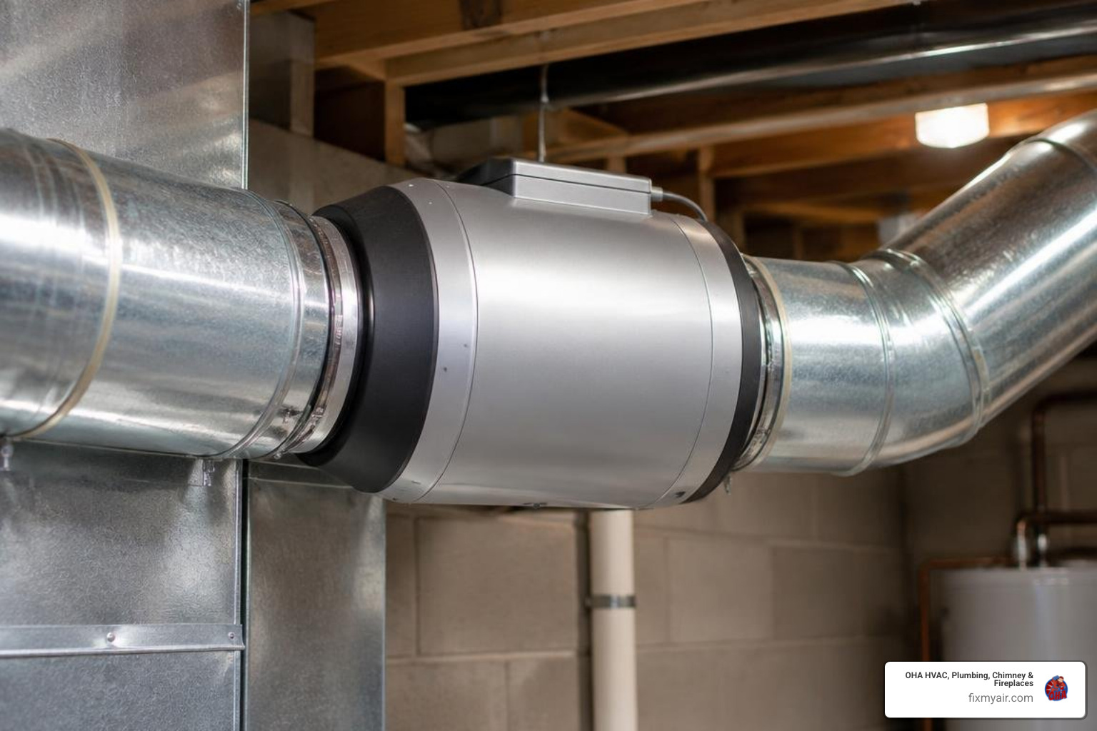 Whole-home active air scrubber installed in residential ductwork