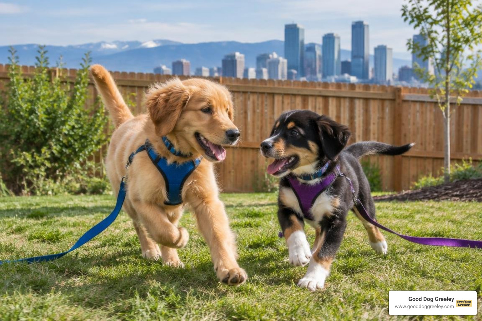 Puppies practicing polite interactions under trainer supervision Puppies practicing polite interactions under trainer supervision