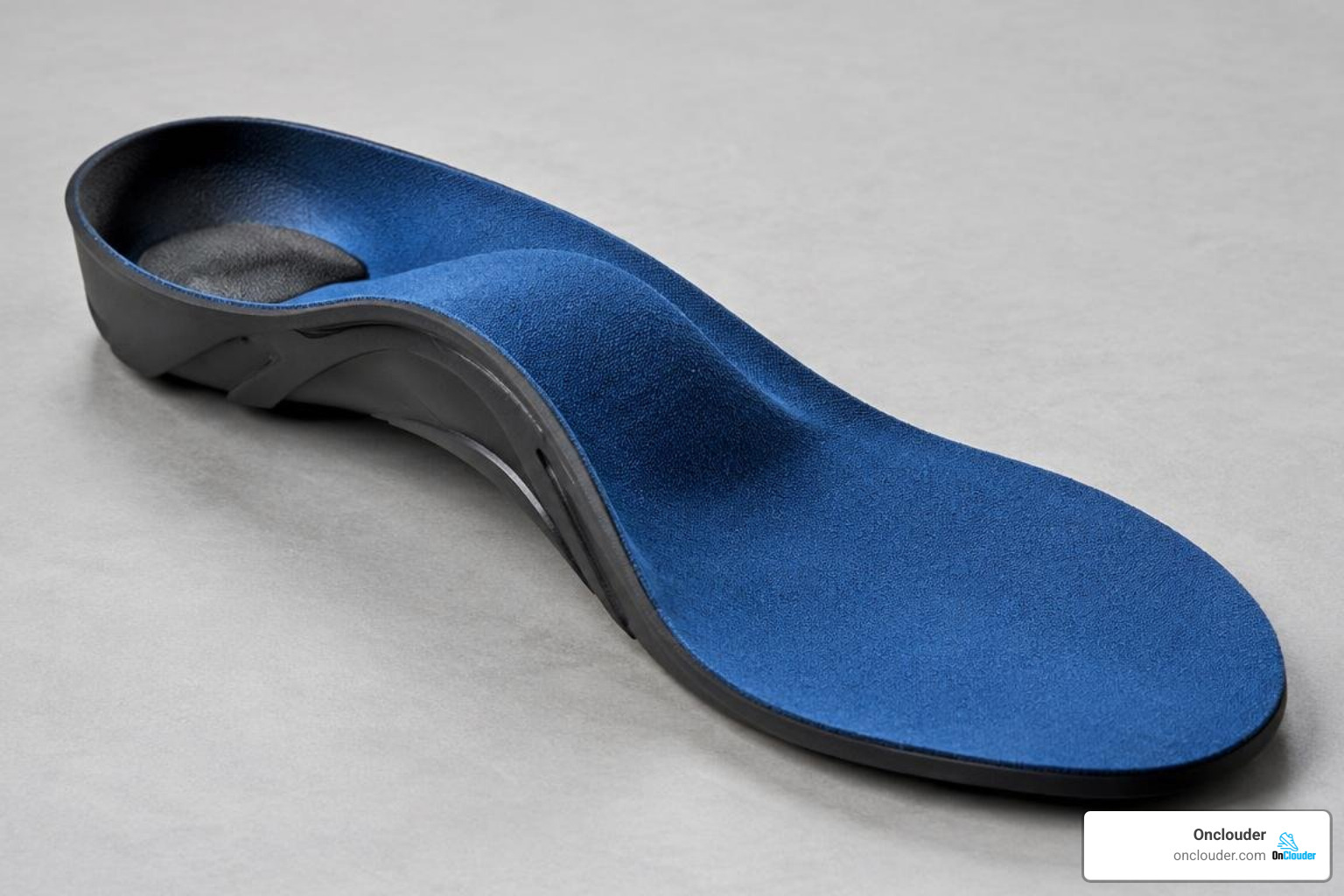Reinforced arch support and deep heel cradle Reinforced arch support and deep heel cradle