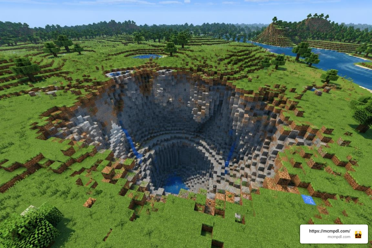 massive crater rendering without lag in Minecraft Bedrock massive crater rendering without lag in Minecraft Bedrock