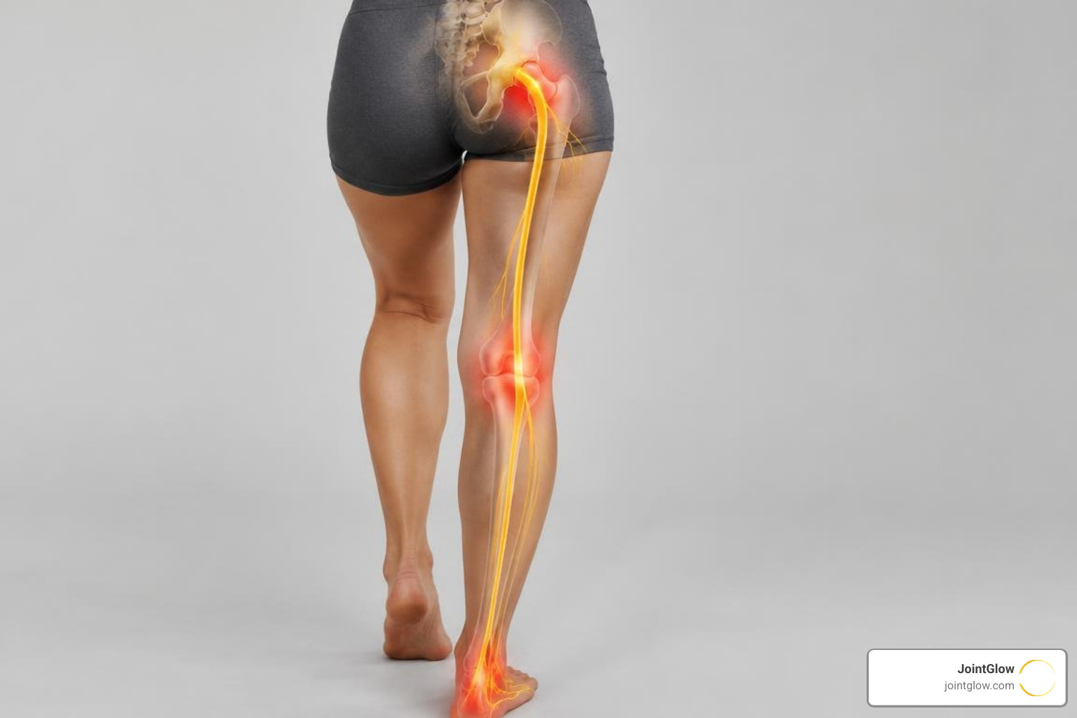 lower body nerve pathways comparing spinal roots, hip, and knee