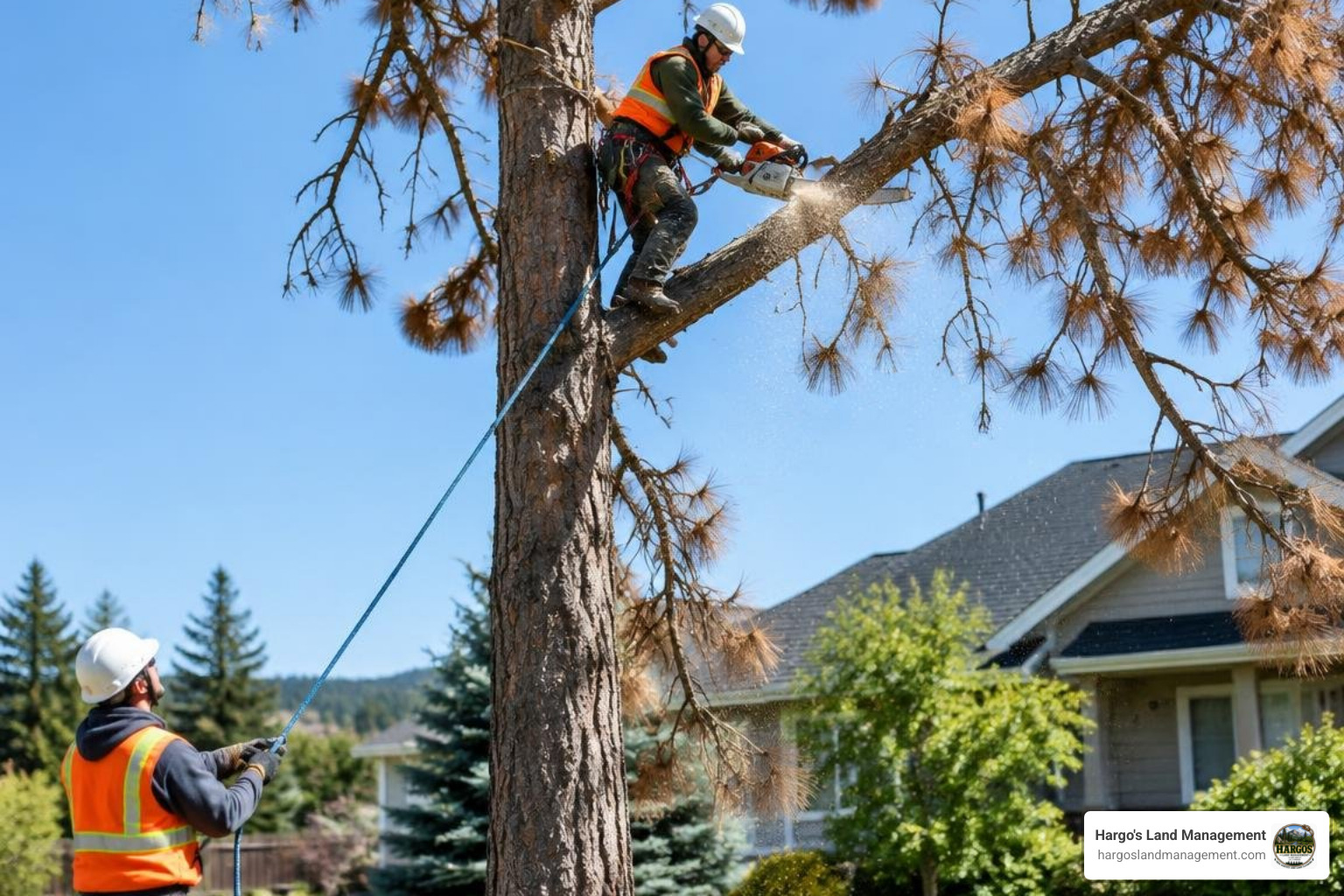 licensed tree crew removing dead pine licensed tree crew removing dead pine