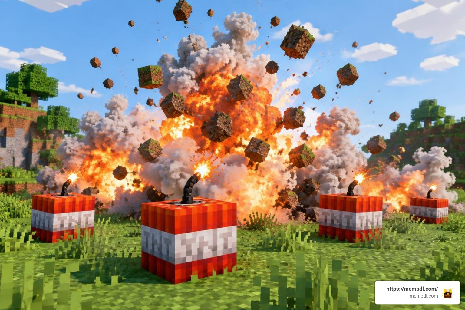 Minecraft TNT blocks exploding Minecraft TNT blocks exploding