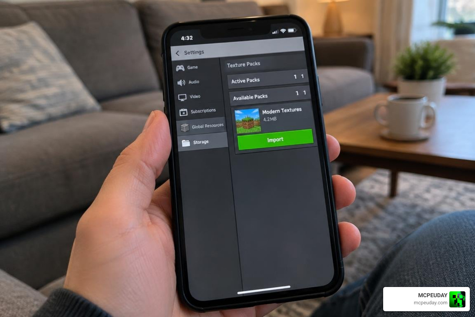 Importing and activating mcaddon packs in Minecraft settings Importing and activating mcaddon packs in Minecraft settings