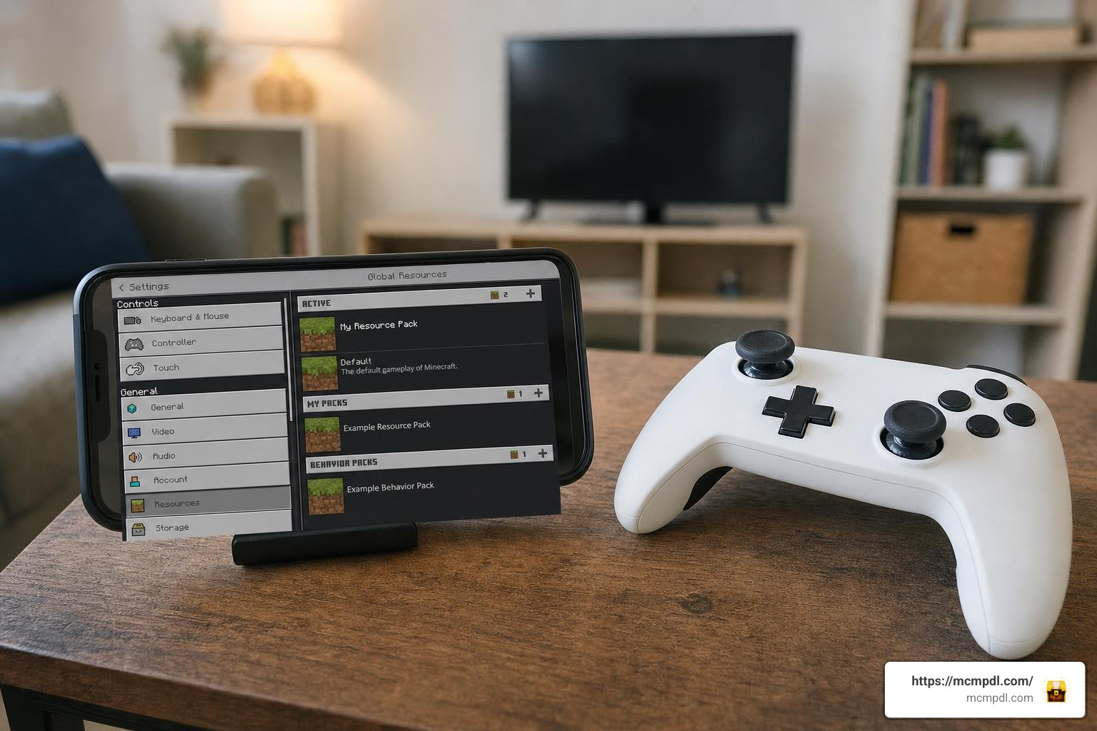 Bedrock settings menu on mobile and console Bedrock settings menu on mobile and console