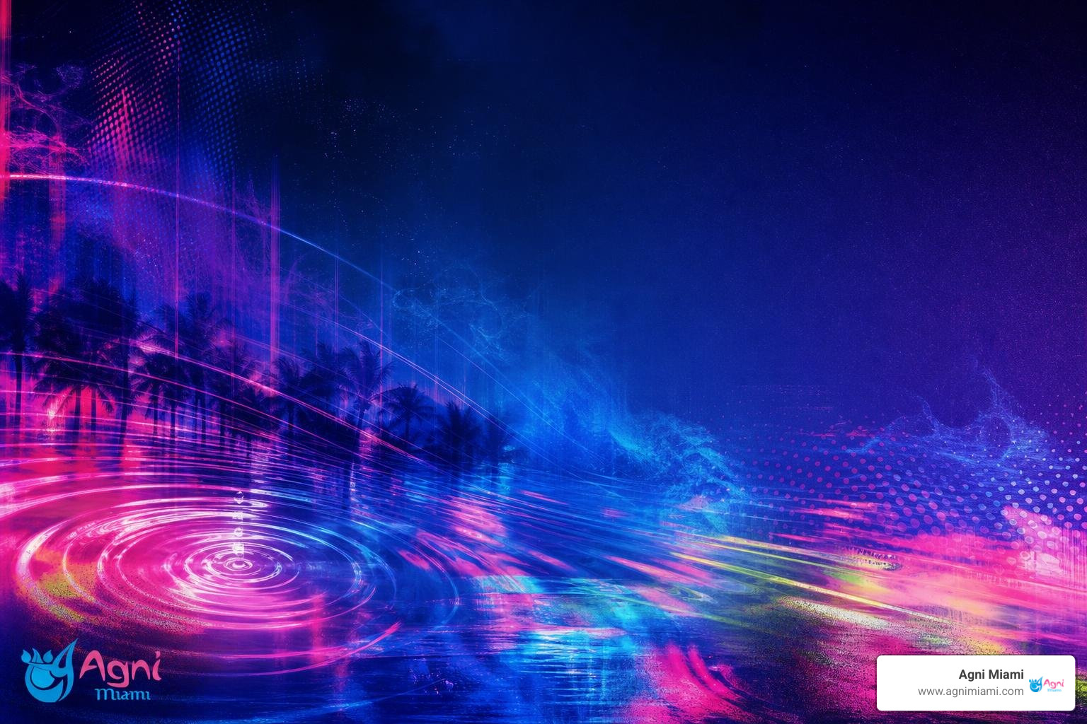 Abstract Miami movement culture artwork with expanding colored motion fields