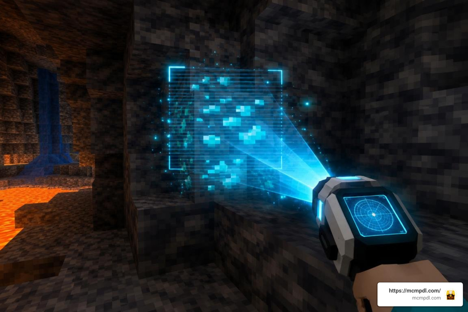 Directional ore scanning interface in Minecraft Bedrock Directional ore scanning interface in Minecraft Bedrock
