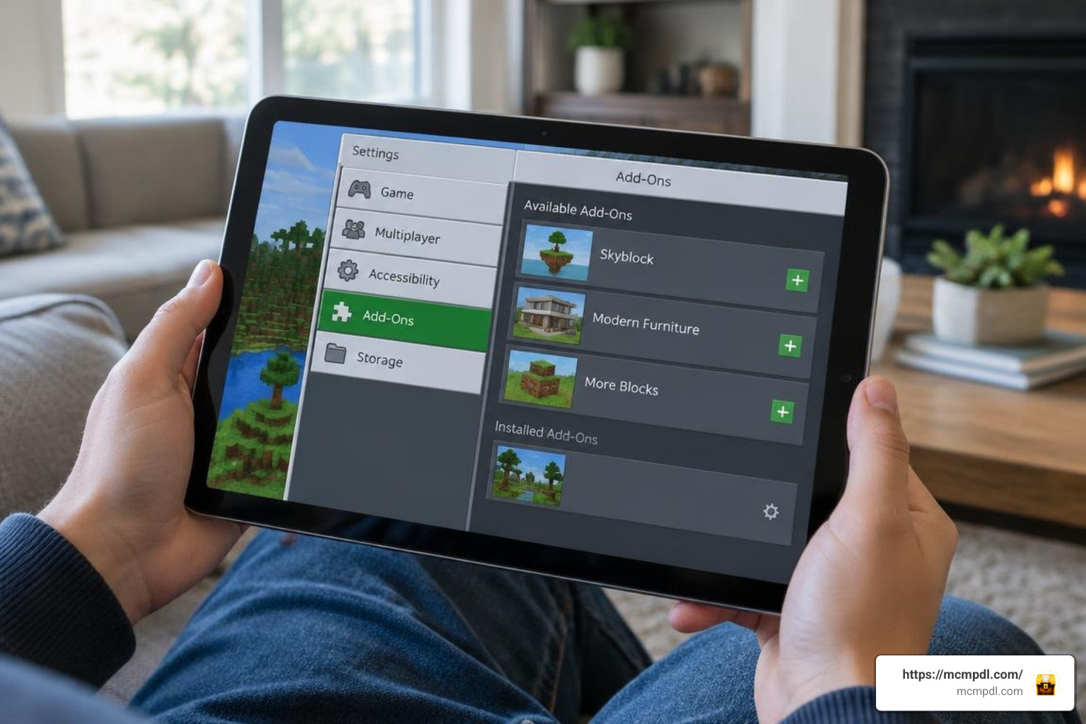 Bedrock addon installation and settings screen Bedrock addon installation and settings screen