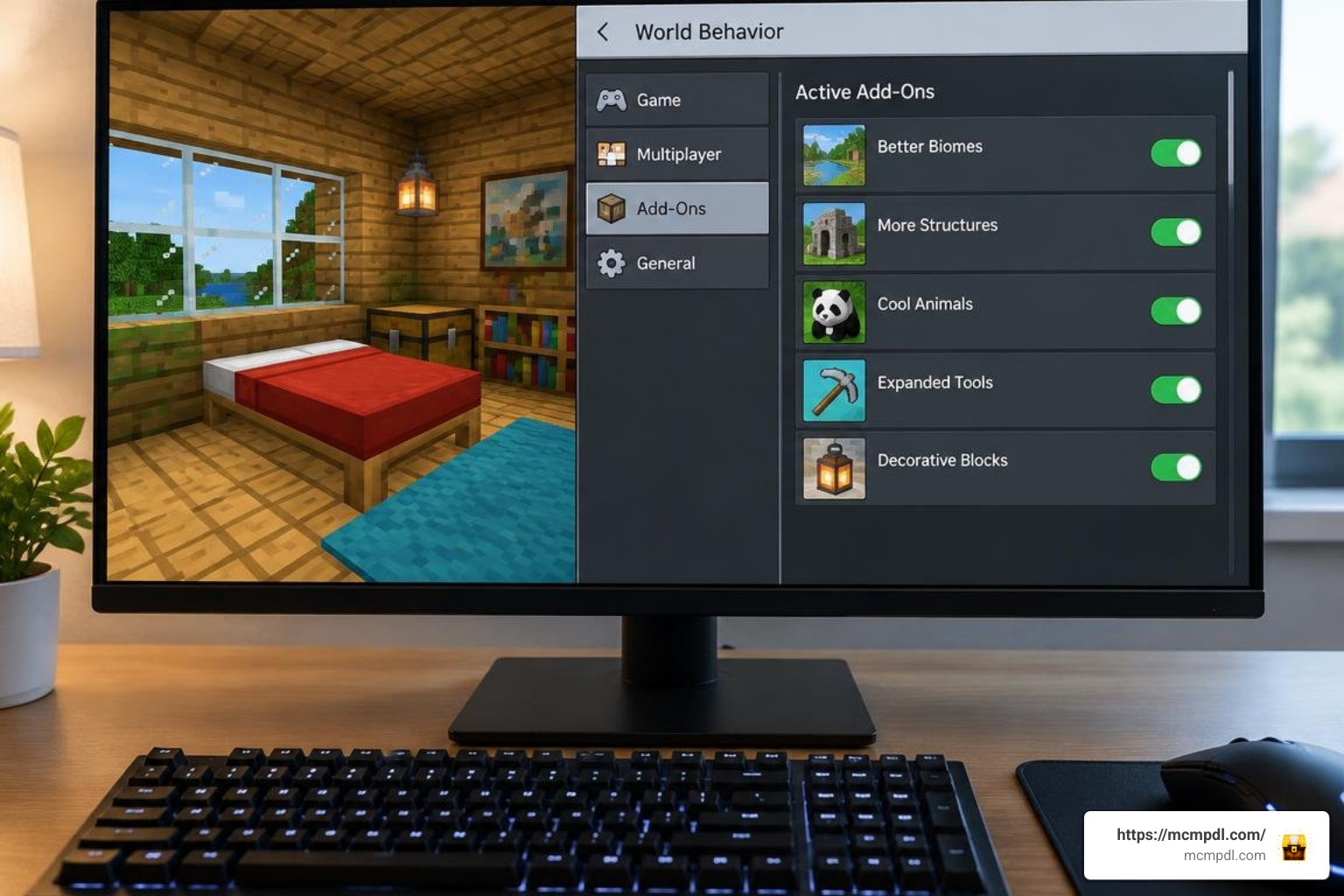 Minecraft world behavior pack settings