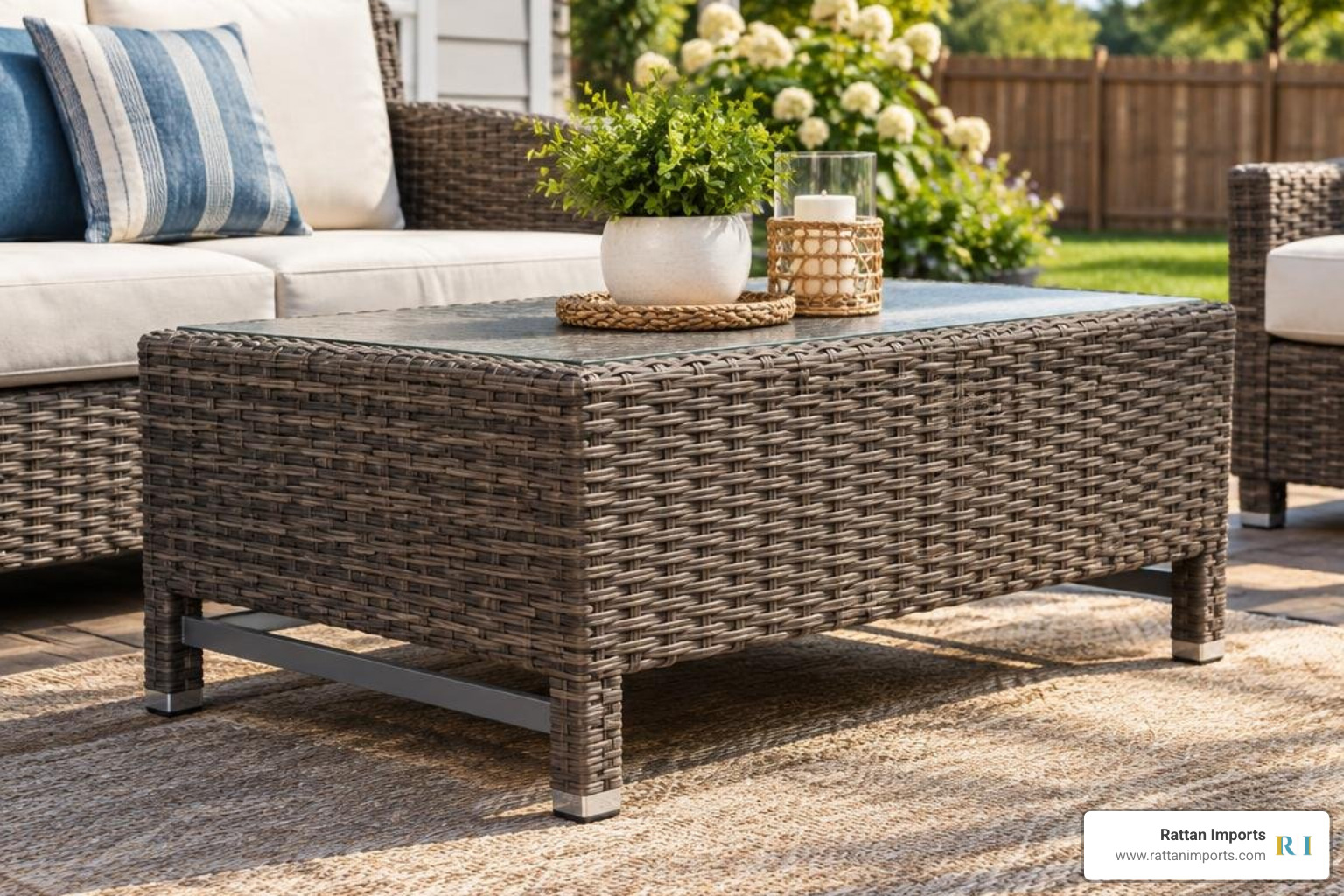 weather-resistant PE rattan table construction and frame weather-resistant PE rattan table construction and frame