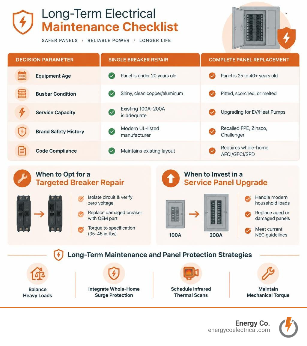long-term electrical maintenance checklist infographic long-term electrical maintenance checklist infographic