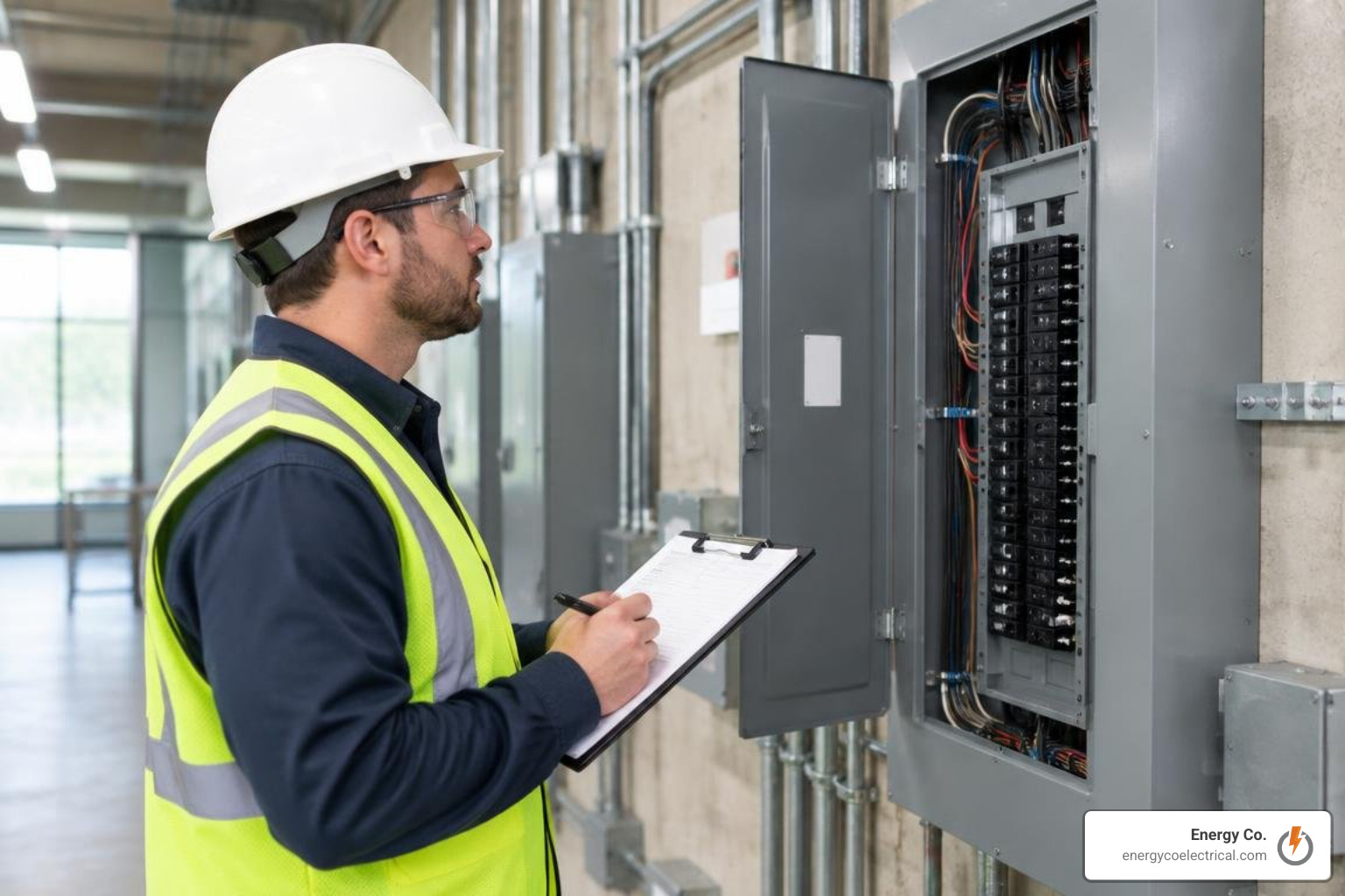 master electrician verifying commercial safety certifications