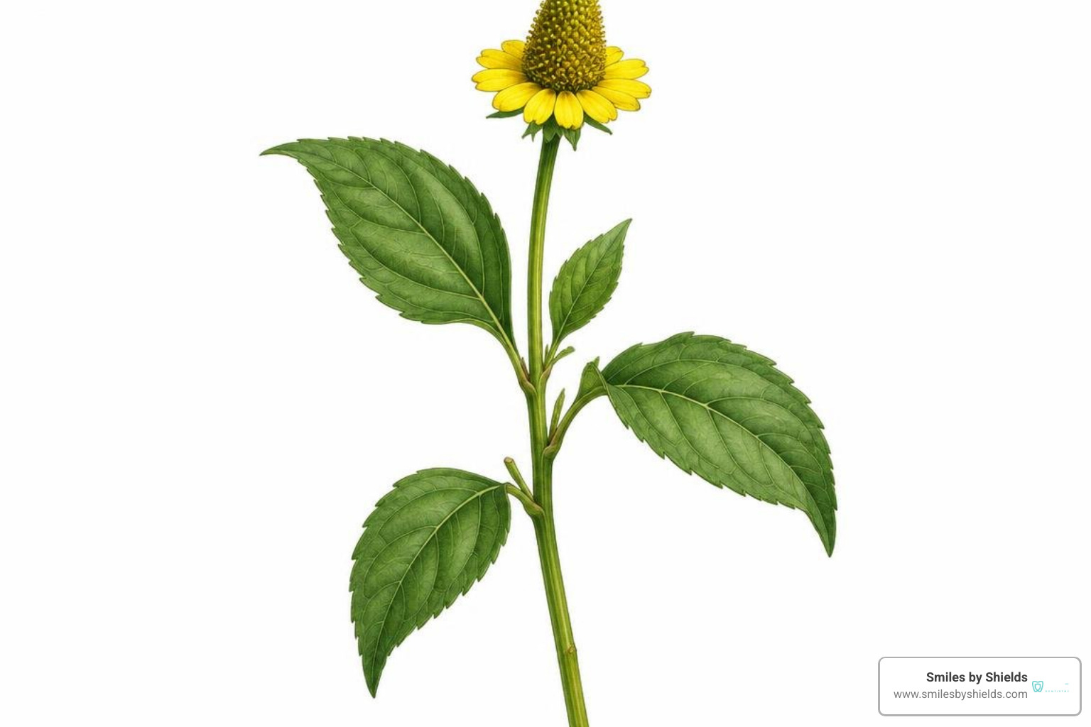 botanical illustration of Spilanthes acmella toothache plant with yellow flower head botanical illustration of Spilanthes acmella toothache plant with yellow flower head