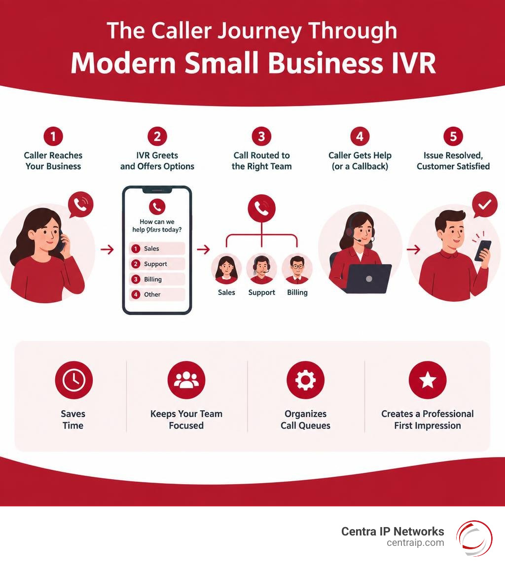 caller journey through modern small business IVR infographic caller journey through modern small business IVR infographic