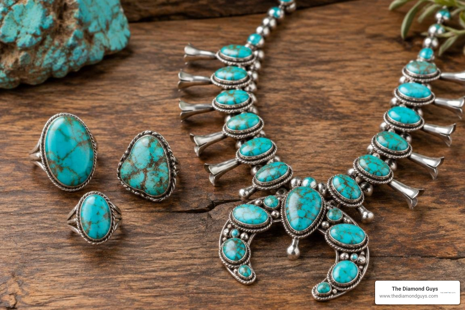 Kingman turquoise rings and squash blossom necklaces Kingman turquoise rings and squash blossom necklaces