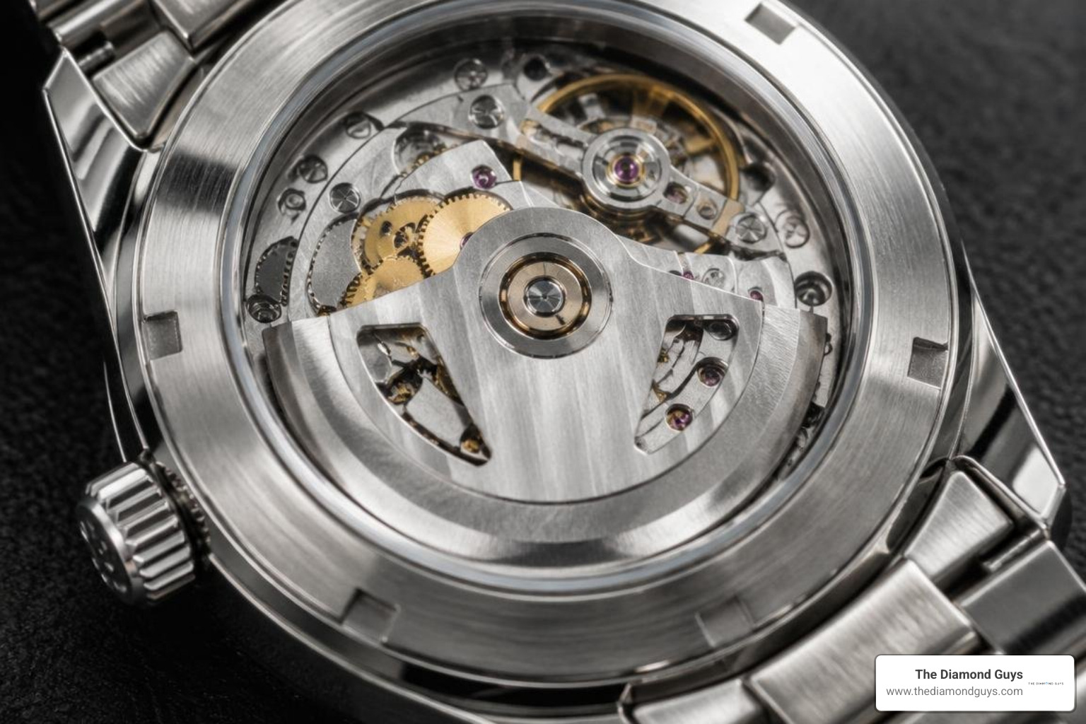 Sapphire case back displaying TAG Heuer automatic movement