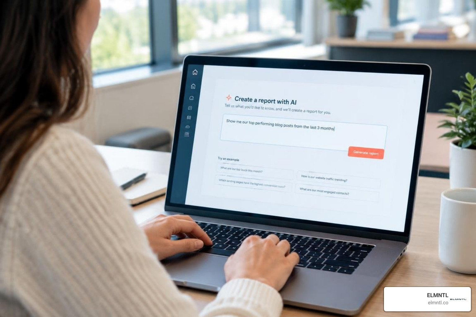 HubSpot AI prompt interface generating custom metrics HubSpot AI prompt interface generating custom metrics